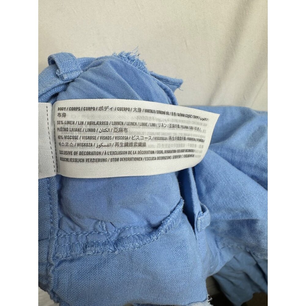 Abercrombie & Fitch Linen Blend Elastic Waist Pants size XXS Blue - Picture 3 of 9